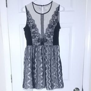 Beautiful black and off white lace dress